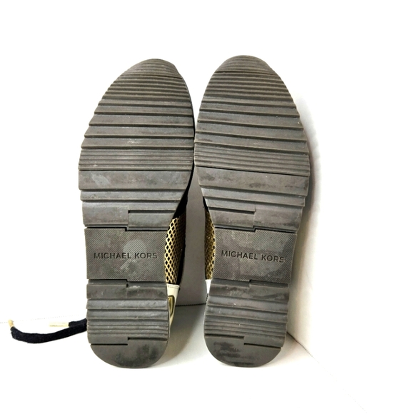 Michael Kors leather sneakers. Black/metallic gold/white. Blinged out 7… - Picture 13 of 13